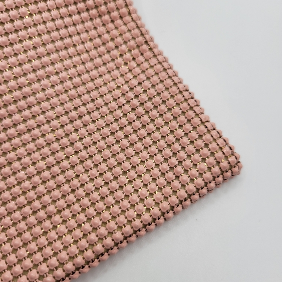 VTG Whiting and Davis Pink and Gold Mesh Clutch Purse | SIGNED - Picture 2 of 13